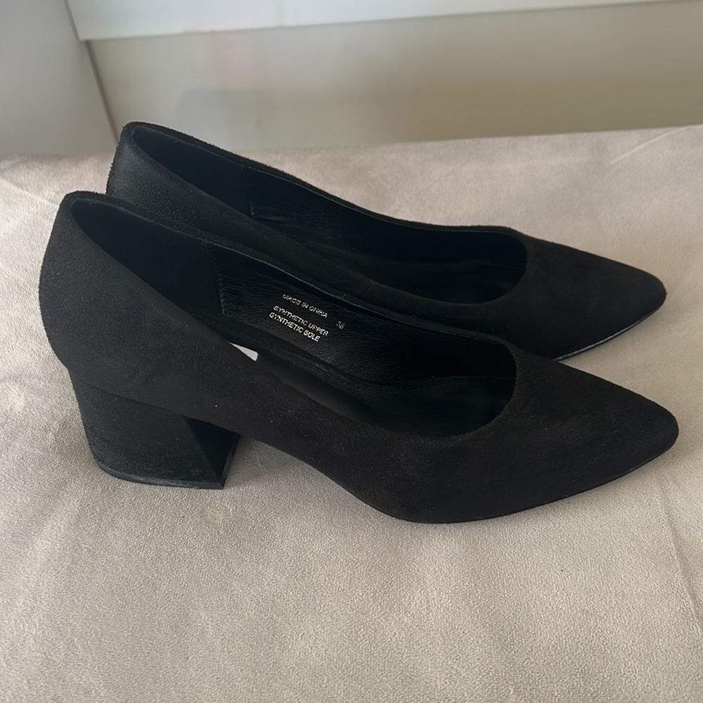 Steve Madden Black Drey Microsuede Block Heel